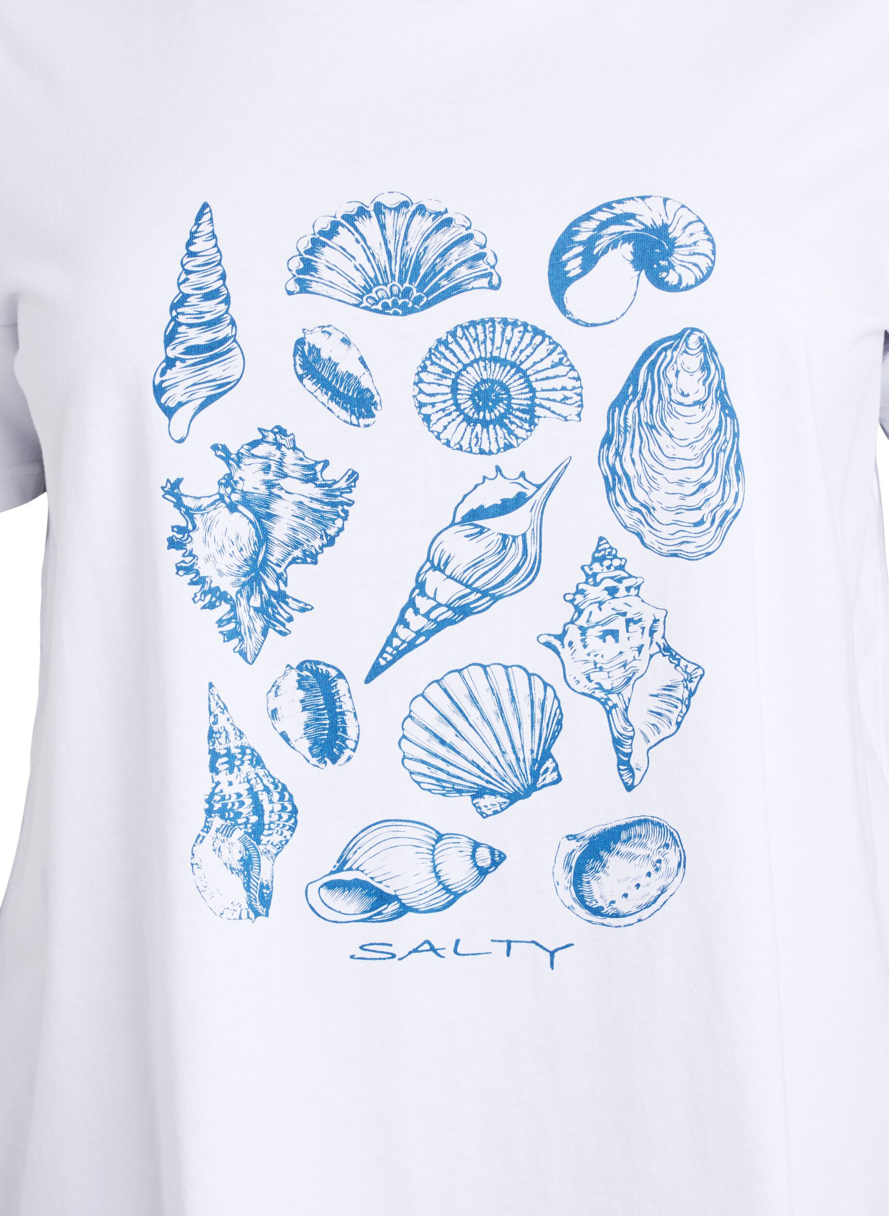 Zizzi T-shirt met printdetail, Wit, Packshot image number 2