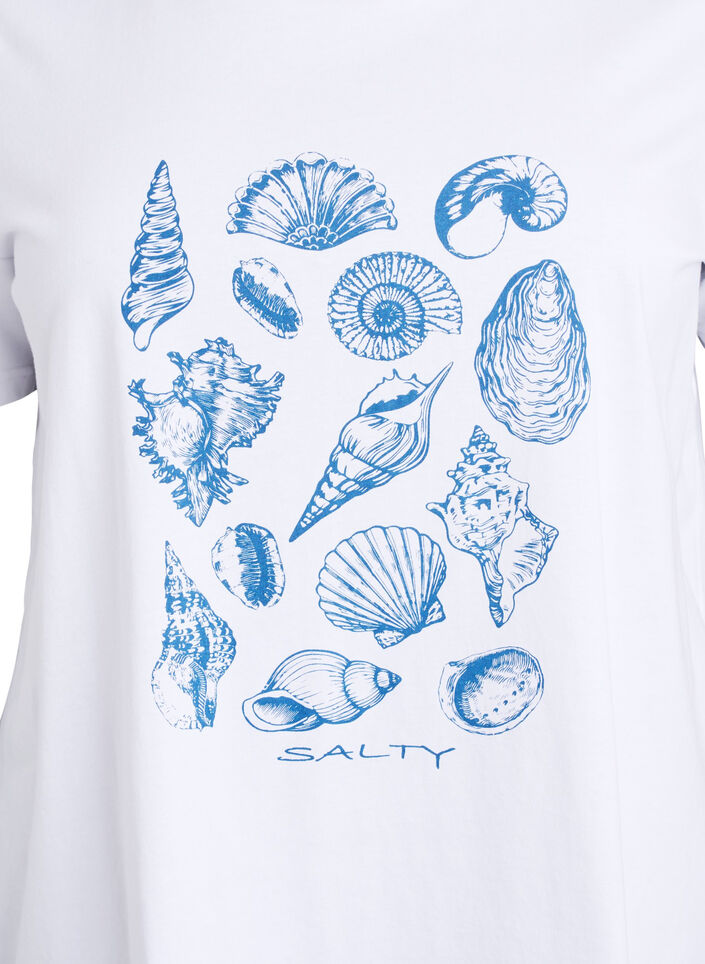 T-shirt met printdetail, Wit, Packshot image number 2