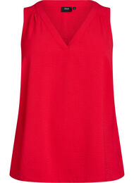 Mouwloze top met kreukeffecten, Rood