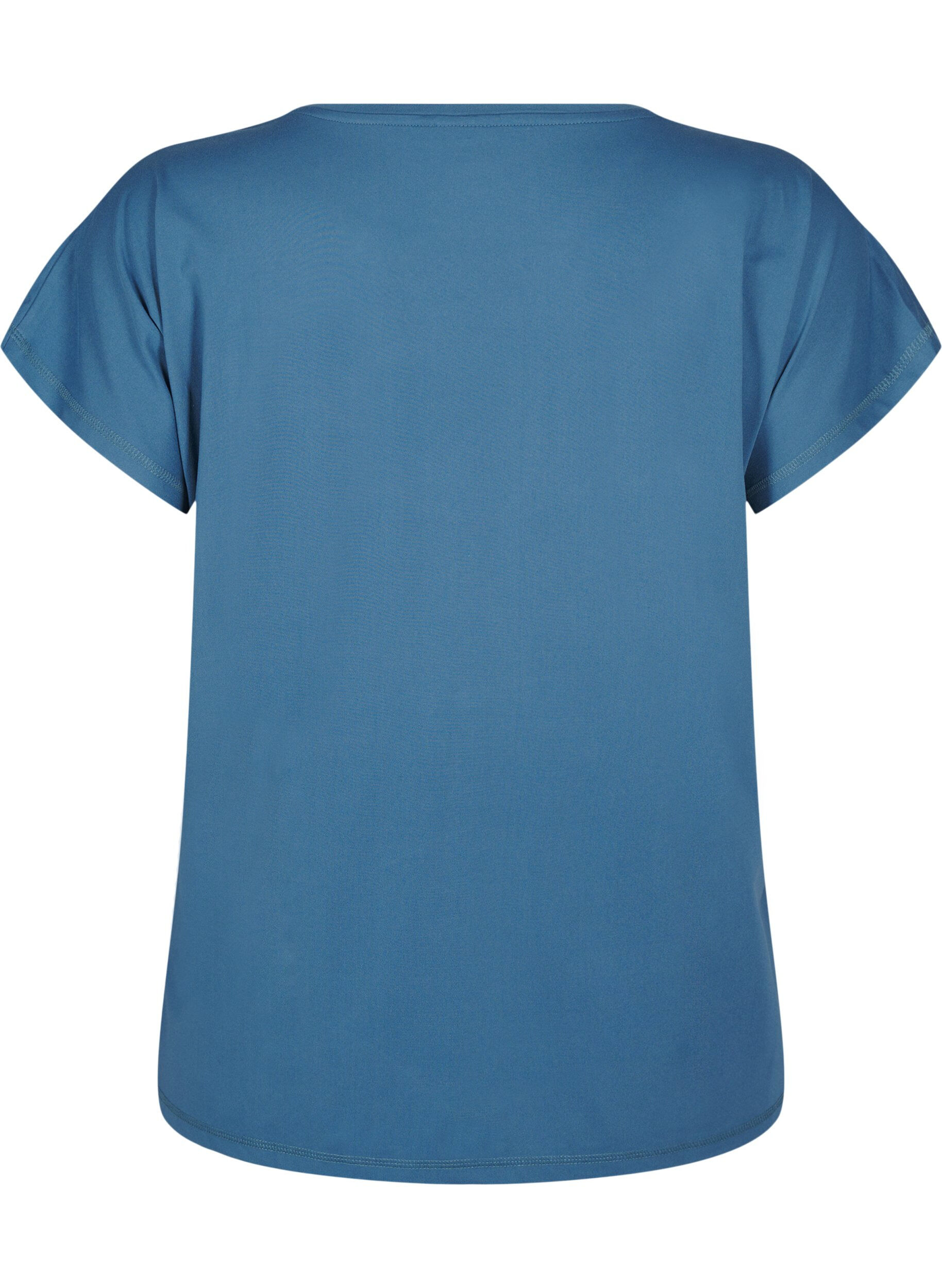 Zizzi Effen gekleurd T-shirt voor sporten, Blauw, Packshot image number 1