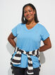 Losvallend trainings-T-shirt met V-hals, Blauw, Model image number 0