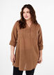Katoenen tuniek met 3/4 mouwen, Coca Mocha, Model image number 0