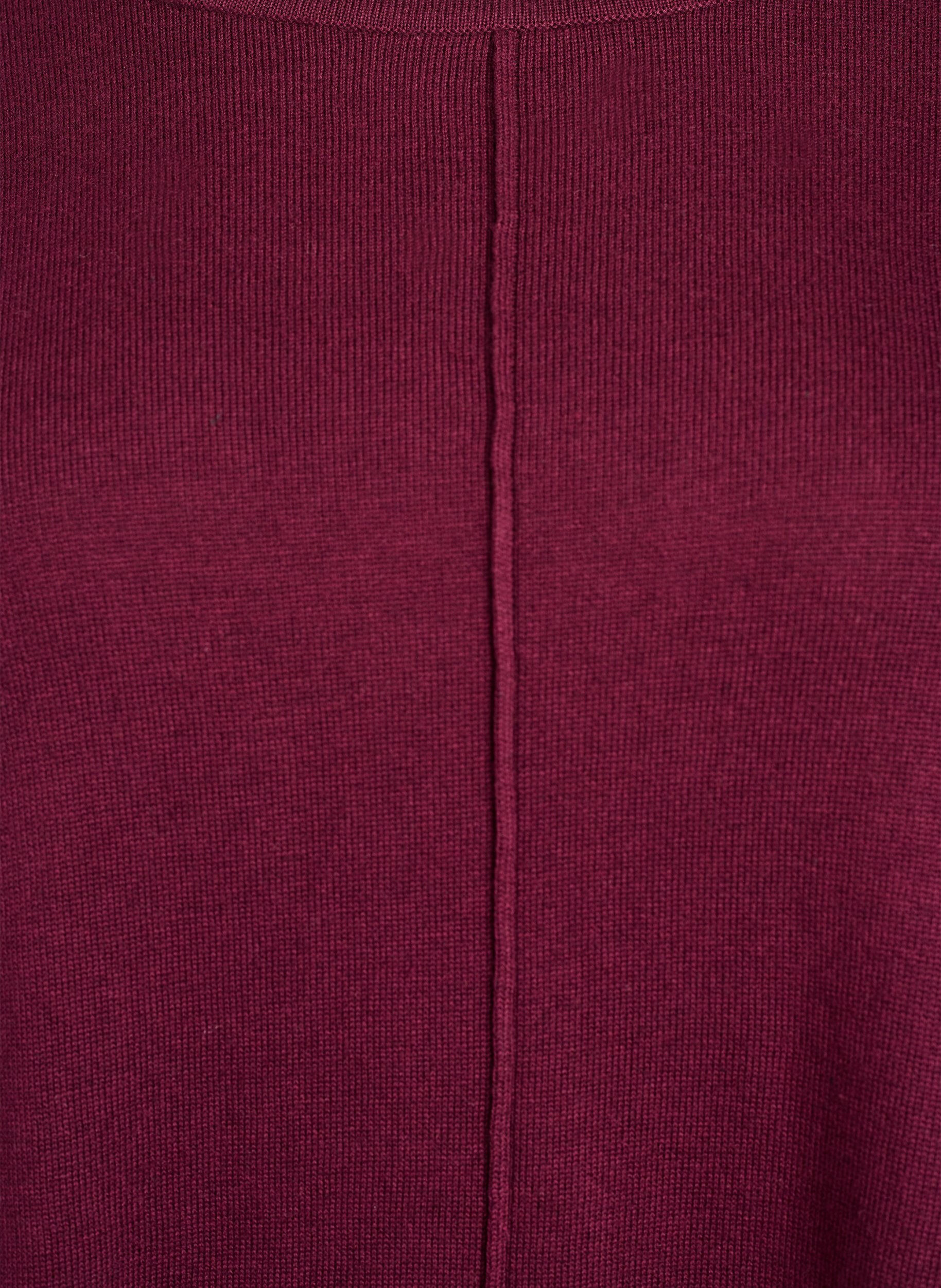 ZizziGebreide blouse gemaakt van katoen en viscose., Donker Bordeaux, Packshot image number 2