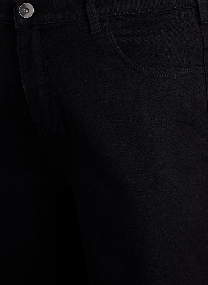 Losse denim shorts met hoge taille, Zwart, Packshot image number 2