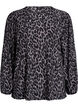 Blouse met lange mouwen en luipaardprint, Grijs, Packshot image number 0
