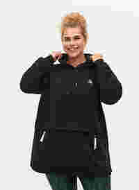 Sweatshirt met capuchon en zakken, Black, Model