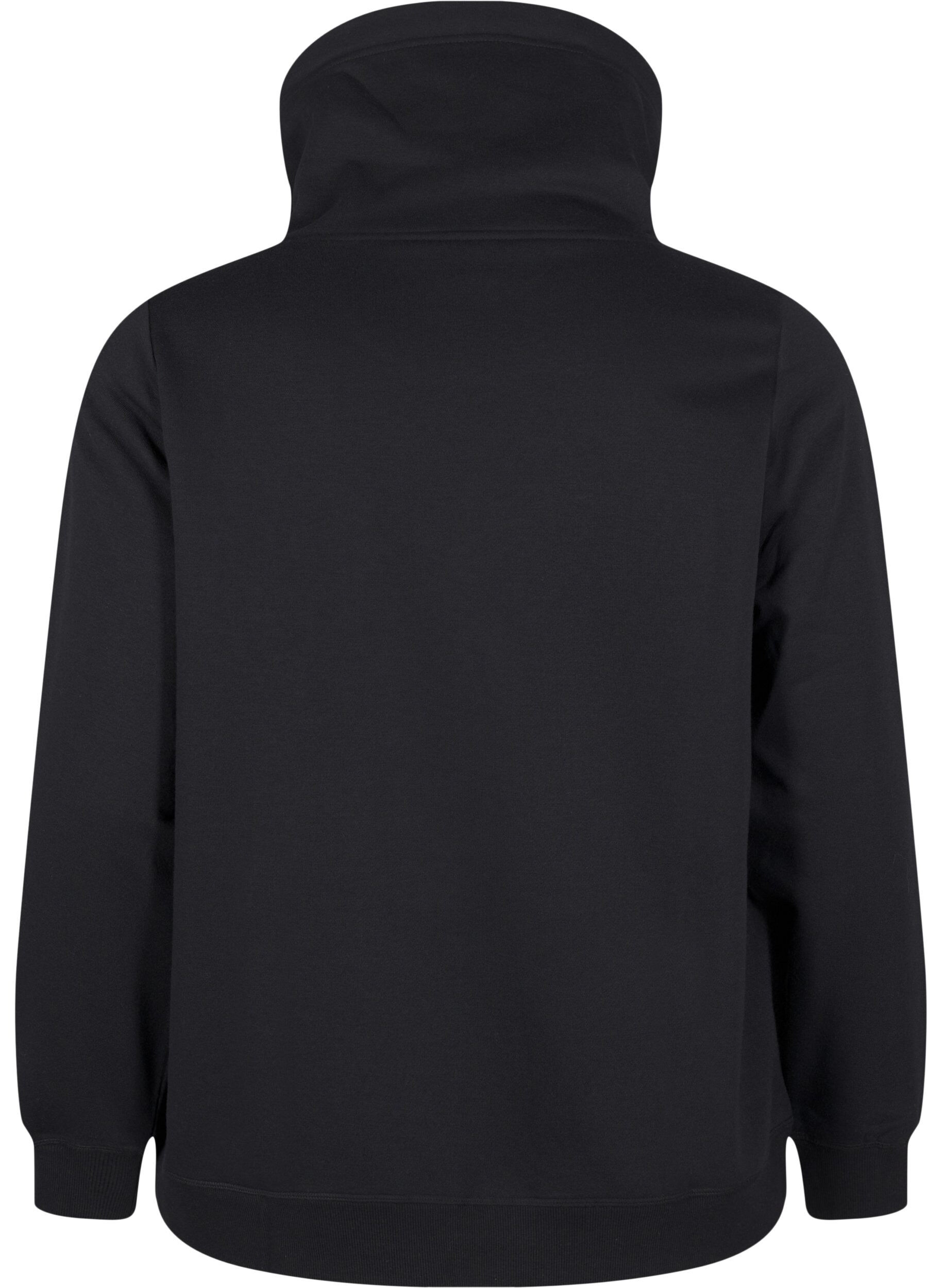 Zizzi FLASH - Sweatshirt met hoge kraag, Black, Packshot image number 1