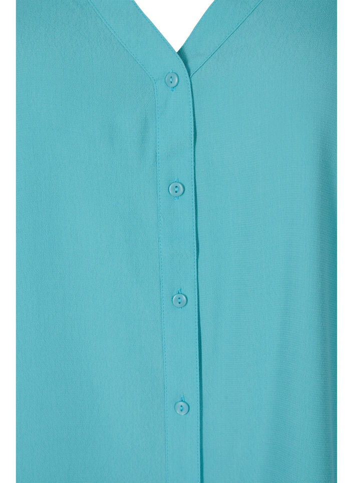 Viscose top met  knopen, Aqua Sea, Packshot image number 2