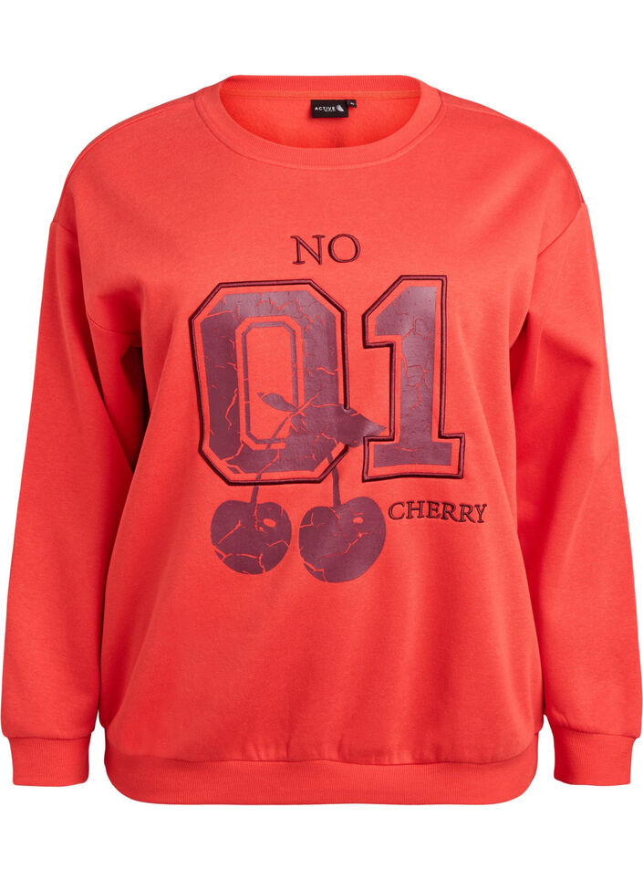 Sweatshirt met motief aan de voorkant, Rood, Packshot image number 0