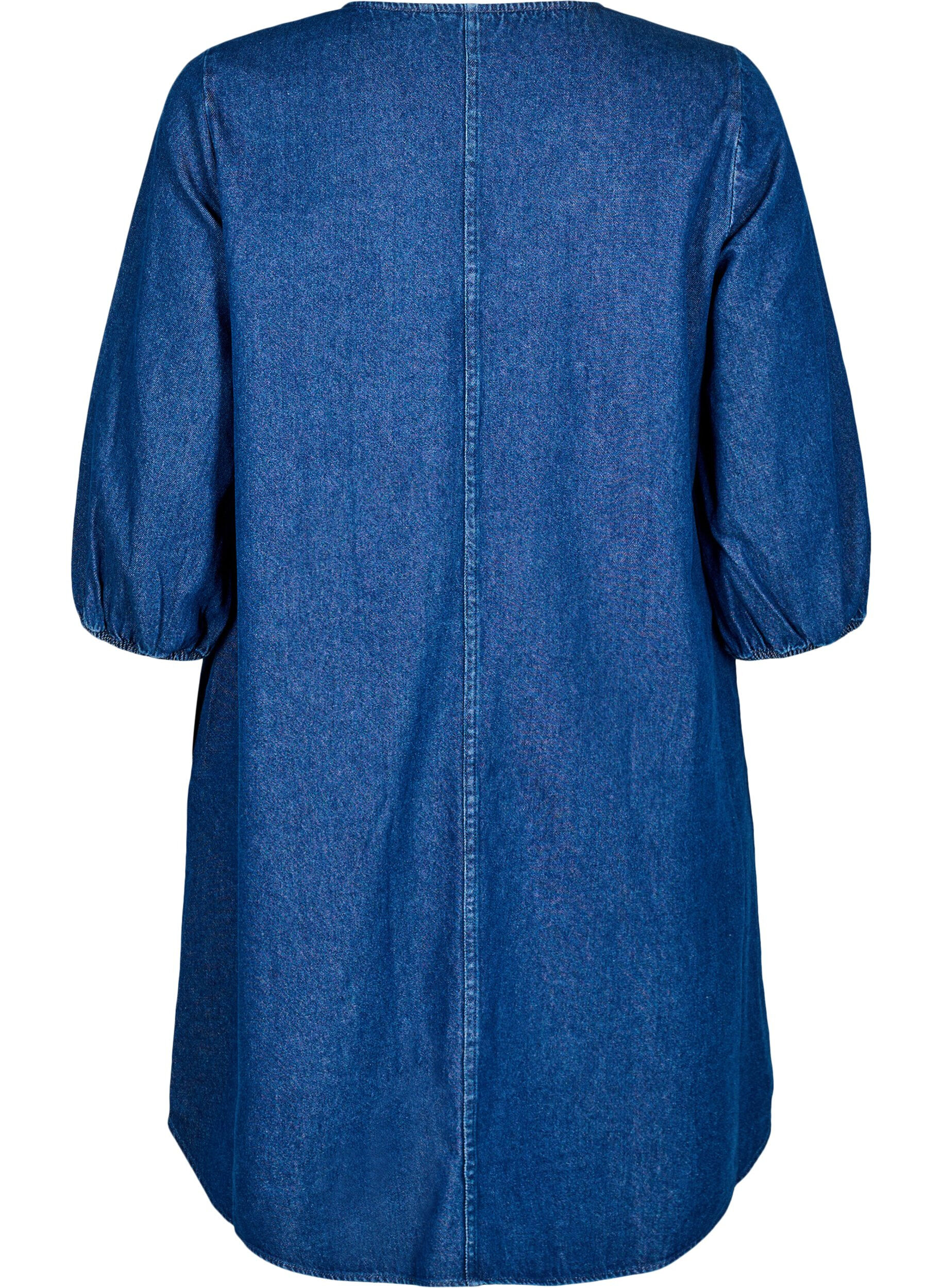 ZizziKorte denimjurk met 3/4 mouwen, Blauw, Packshot image number 1