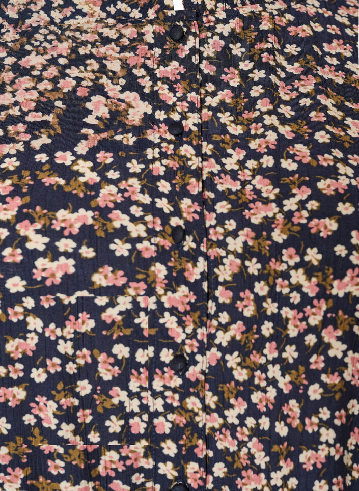 Korte viscose jurk met ruchesdetails, Blauw, Packshot image number 2