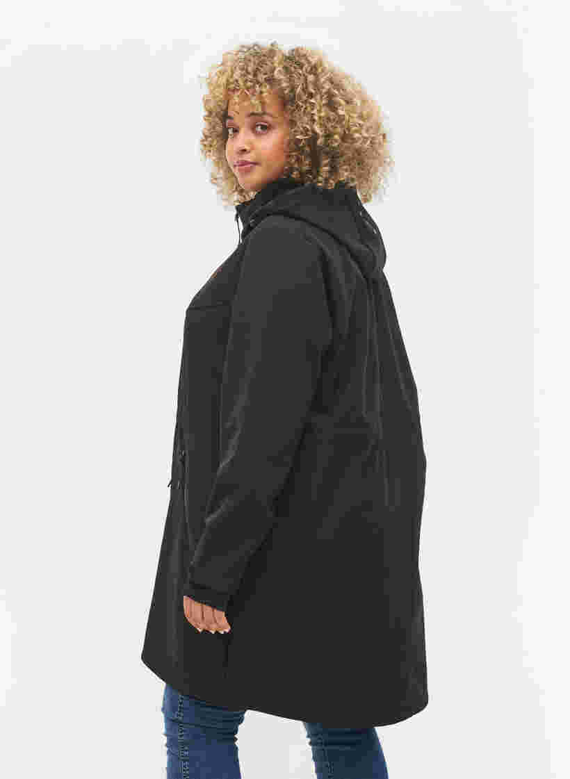 Softshell jas met bijpassende fleece, Black Solid, Model image number 1