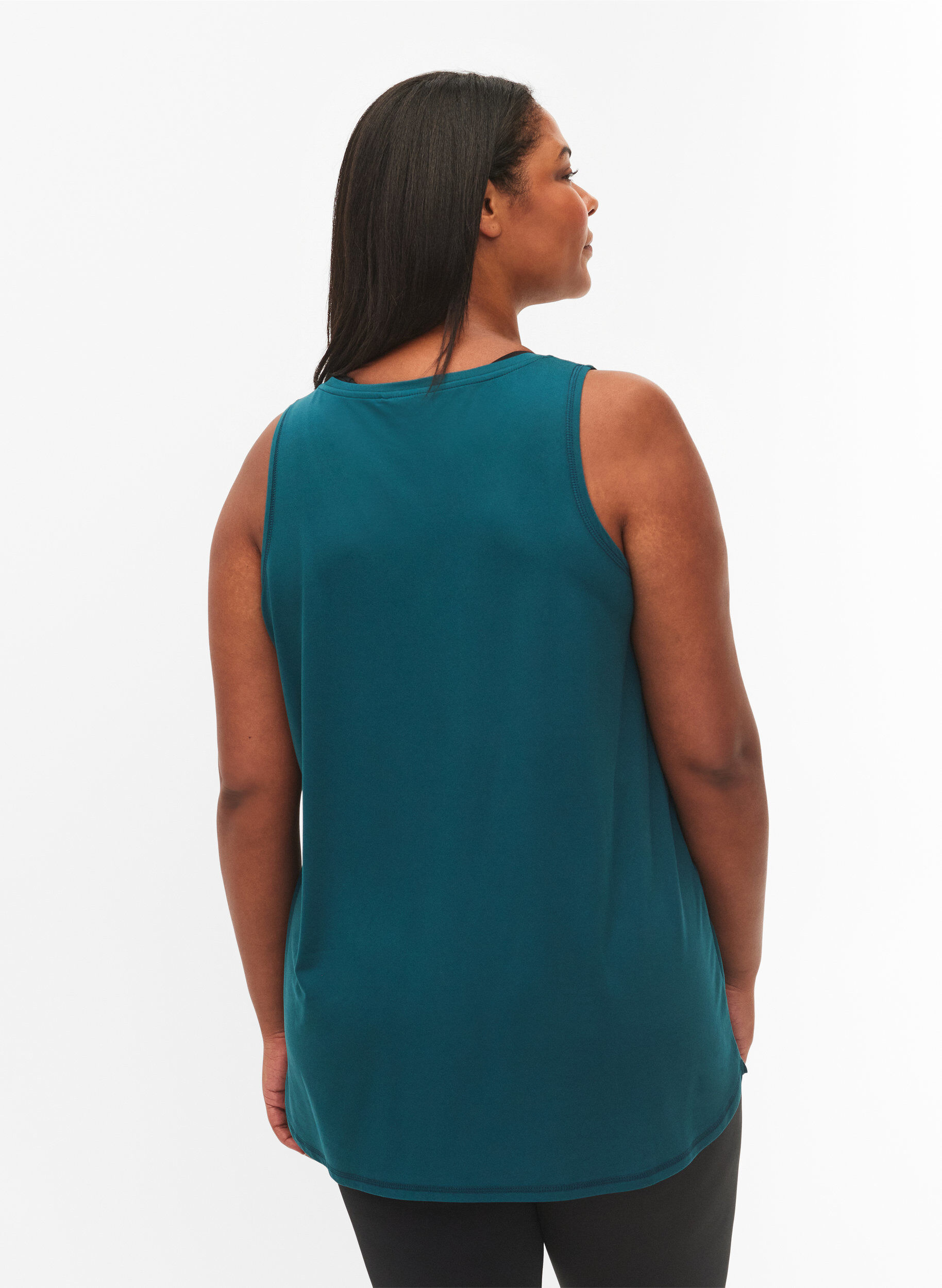 Zizzi Sporttop met v-hals, Groen, Model image number 2