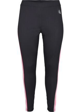 Ski-onderbroek met contrast streep, Black w. Sea Pink, Packshot image number 0