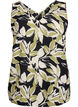 Top met print en V-hals, Zwart, Packshot image number 0