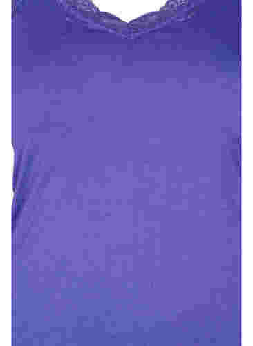 2-pack topjes met kant, Black/Purple Coral, Packshot image number 3