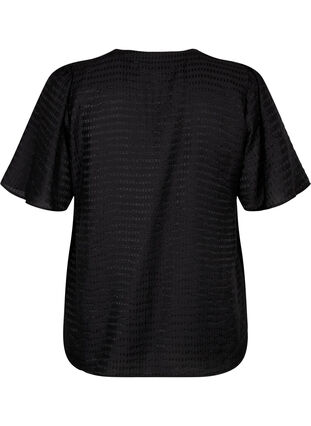 Lyocell overhemdblouse met textuur, Black, Packshot image number 1