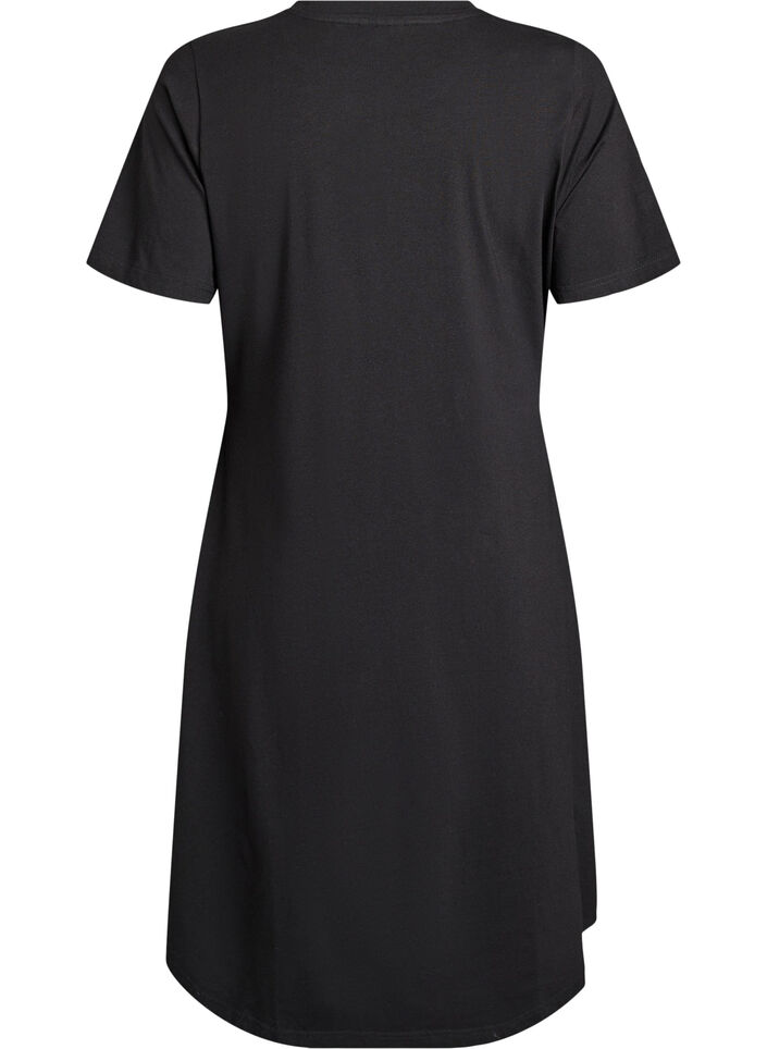 Katoenen jurk met twistdetail, Zwart, Packshot image number 1