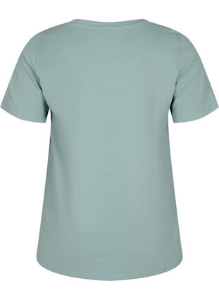 Basic t-shirt in effen kleur met katoen, Chinois Green, Packshot image number 1