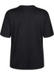 T-shirt met strass-steentjes en ronde hals, Zwart, Packshot image number 1