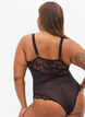 Bodystocking van mesh en kant, Black, Model image number 3