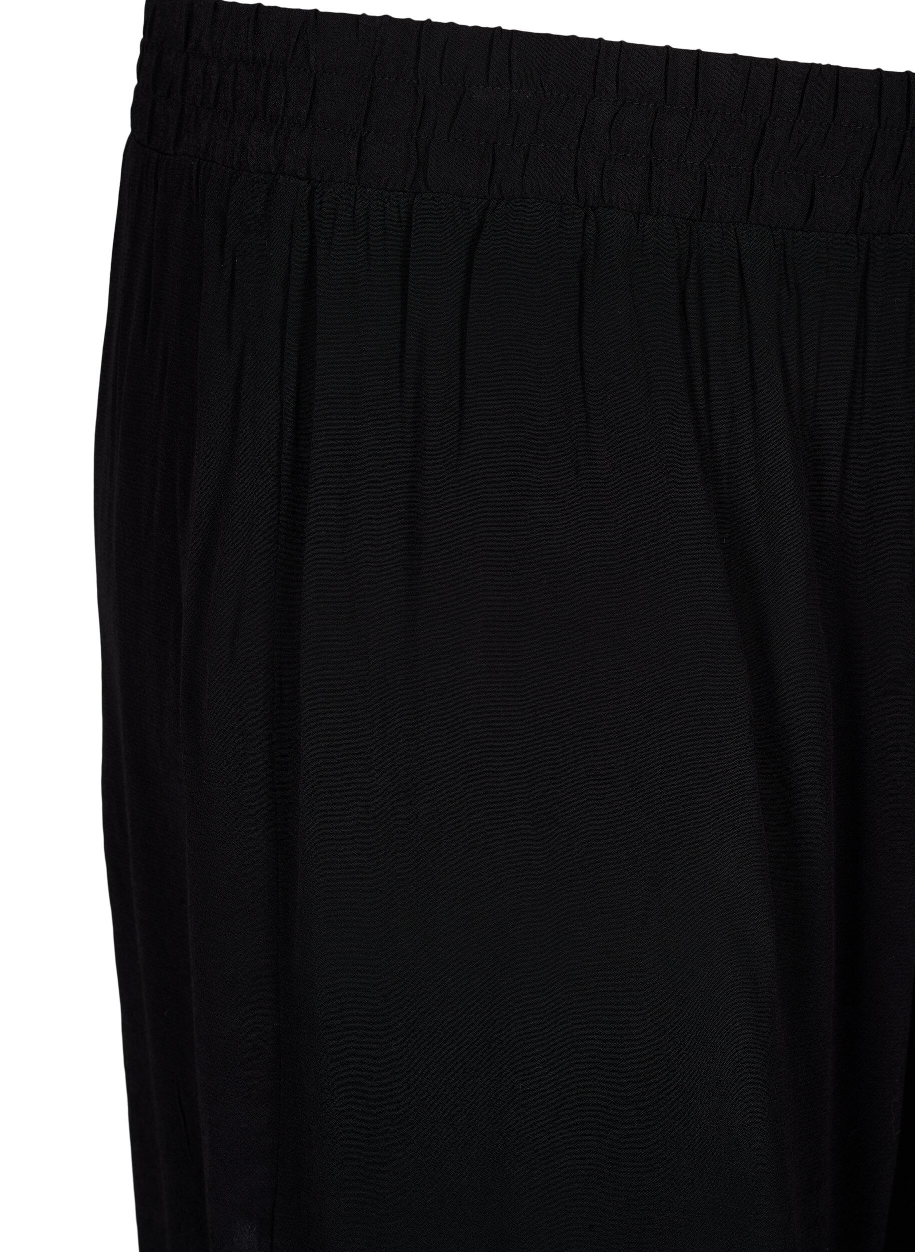 Zizzi Losse shorts van viscose, Black, Packshot image number 2