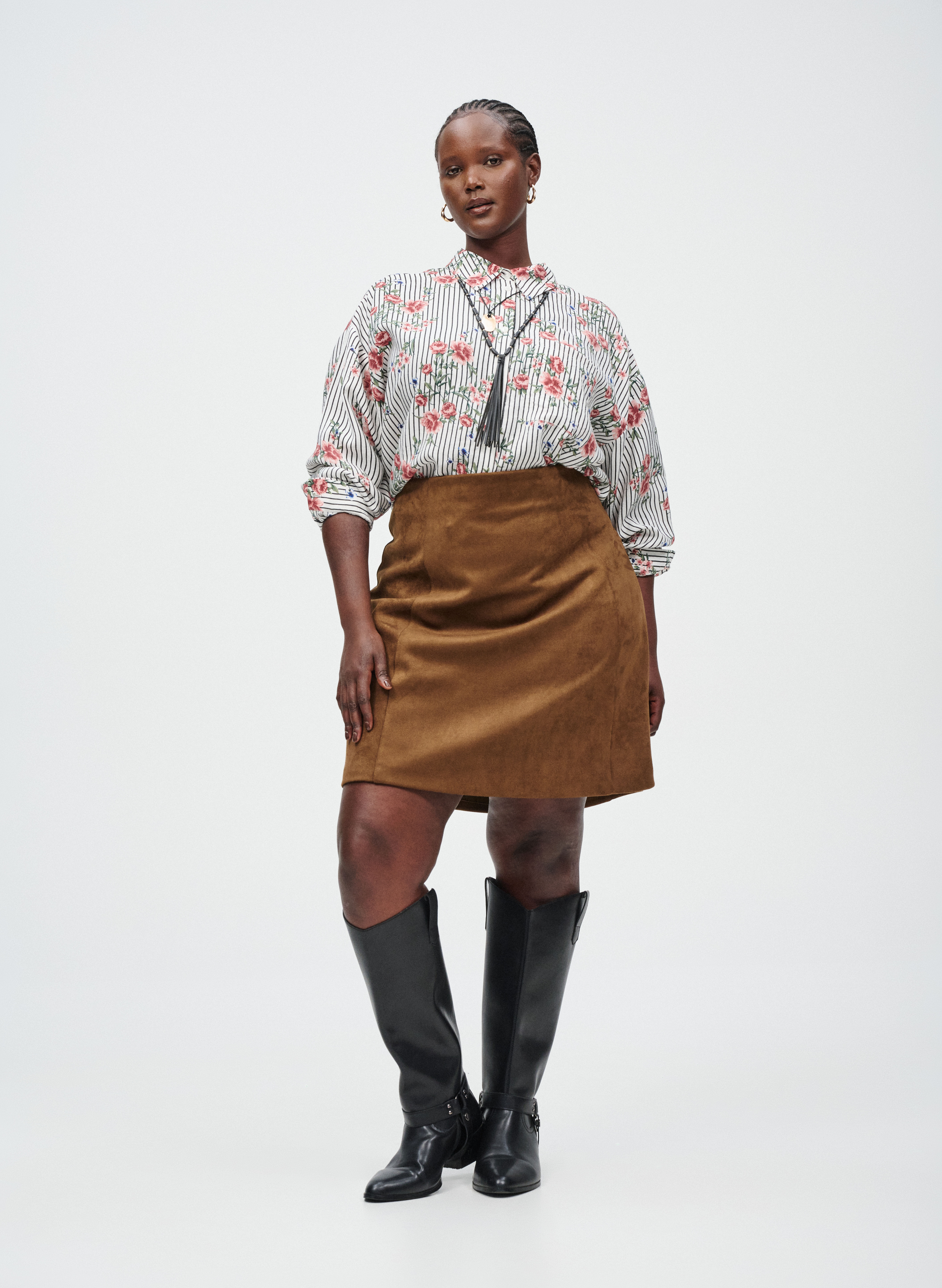 Shirt met bloemenprint, , Model