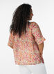 Blouse met bloemenprint van viscose, Oranje, Model image number 2