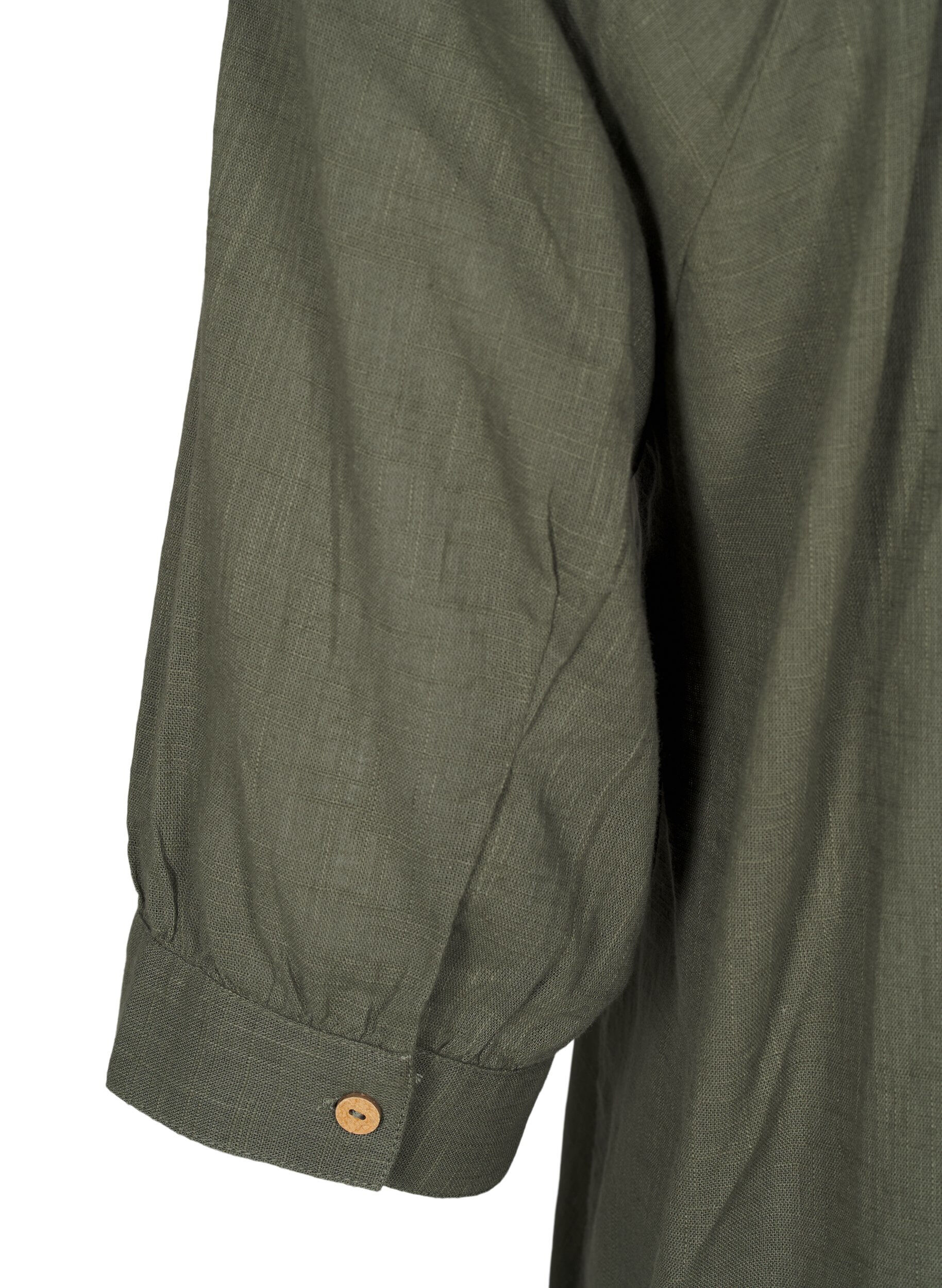 Zizzi Katoenen tuniek met V-hals, Groen, Packshot image number 3