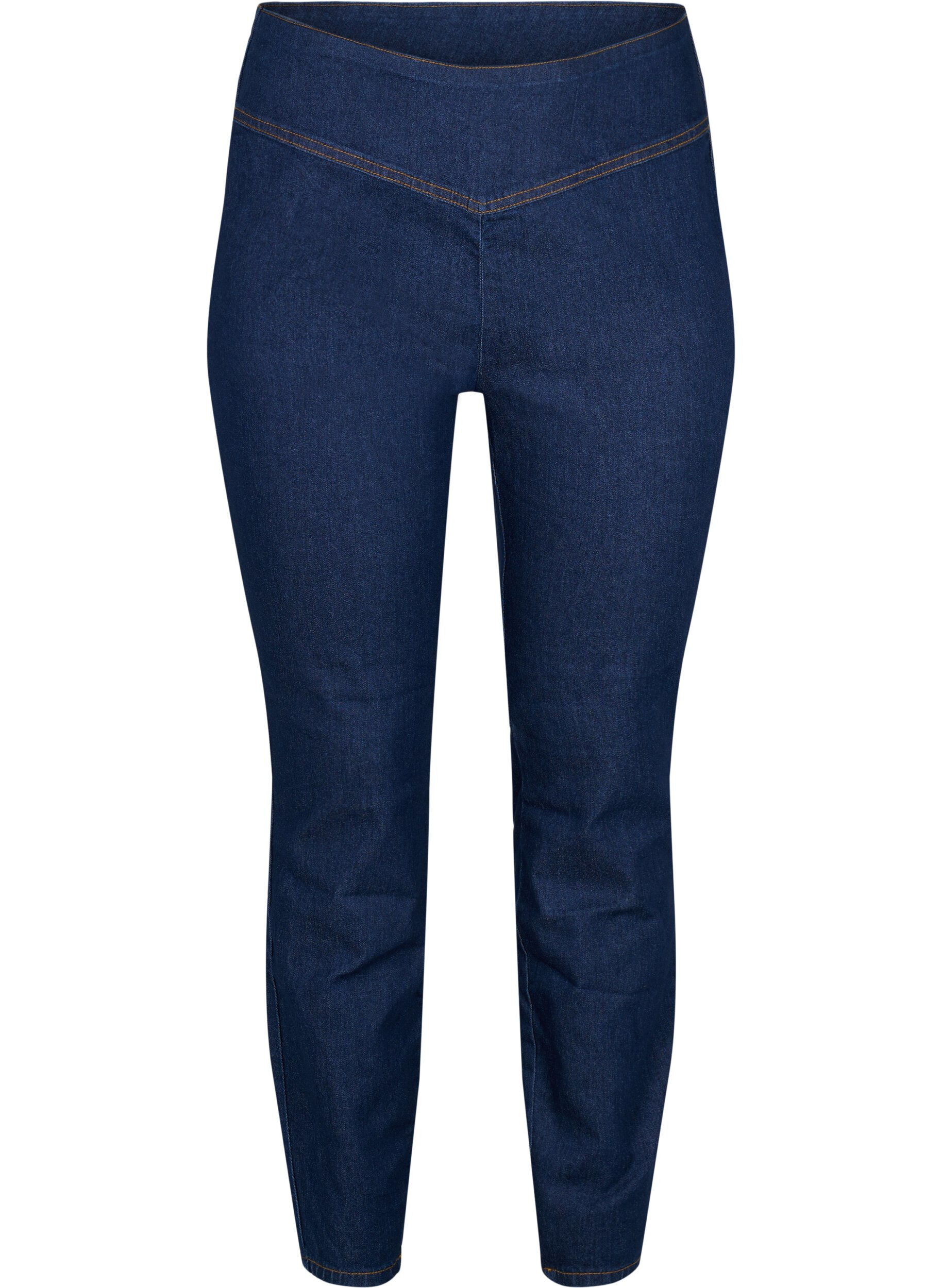Zizzi Effen katoenen jegging met stretch, Dark blue, Packshot image number 0