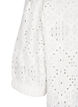 Blouse met korte mouwen en patroon met kant, Bright White, Packshot image number 3