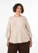 Gebreide blouse met kleine geborduurde motieven, Beige, Model image number 0