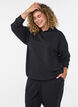 Jersey hoodie, Zwart, Model image number 0