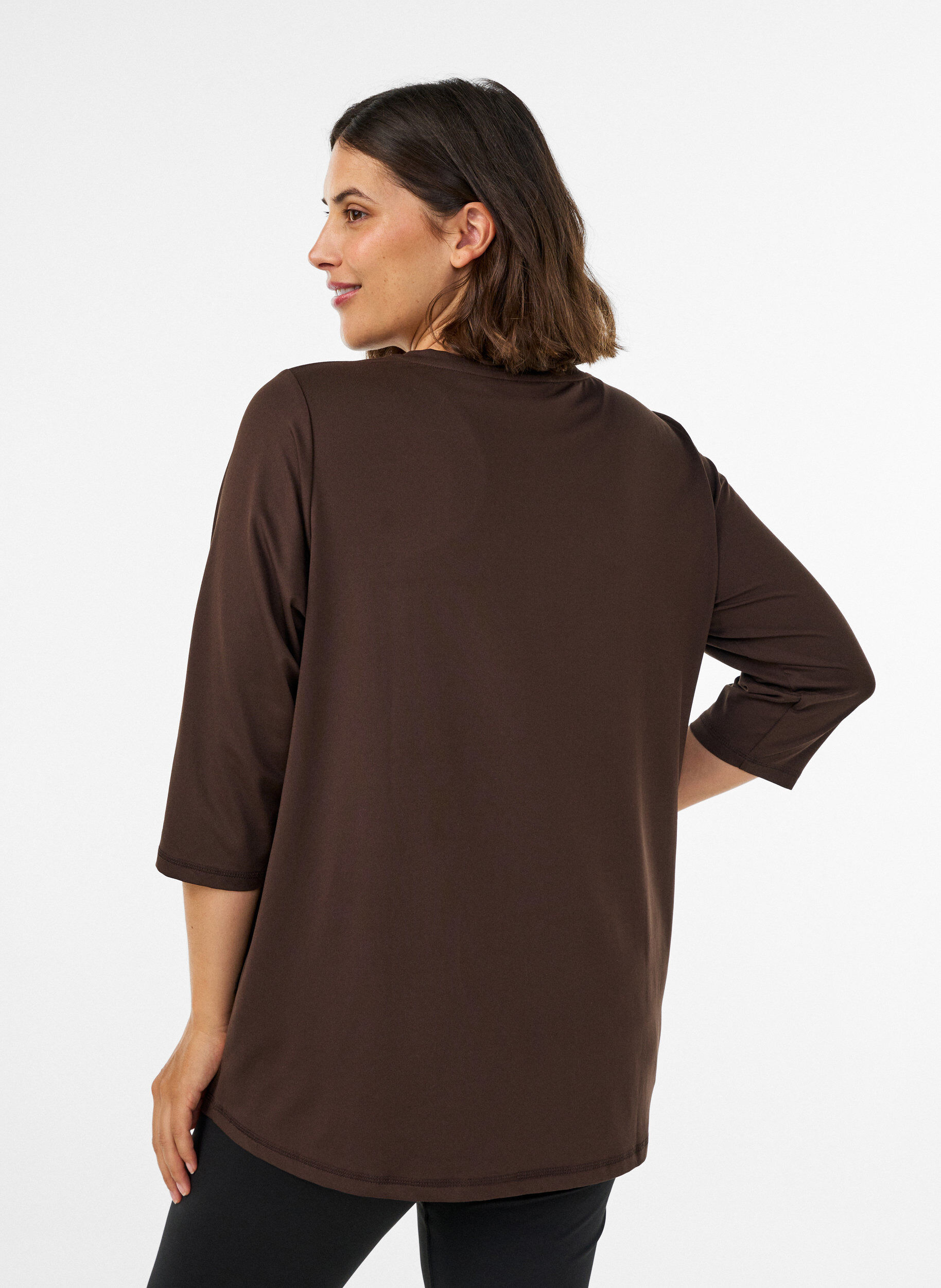 ZizziSporttop met 3/4 mouwen, Bruin, Model image number 2