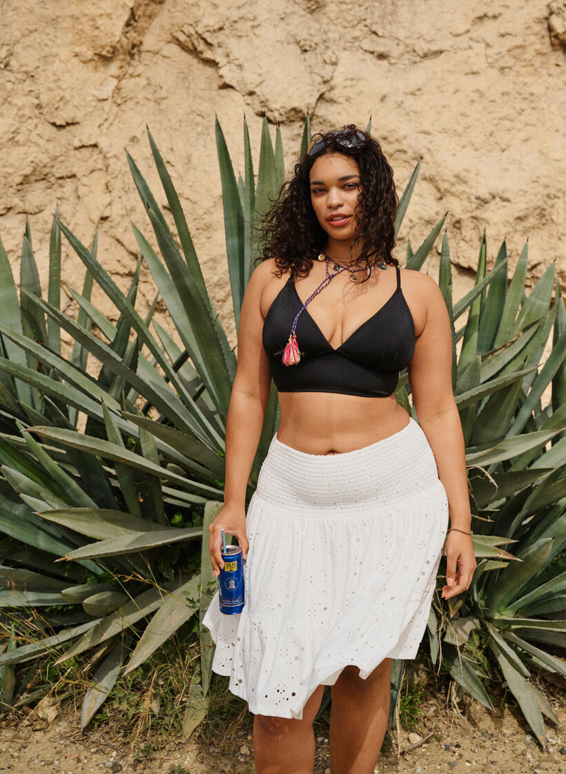 Smokrok met gaatjespatroon, Bright White, Image image number 0