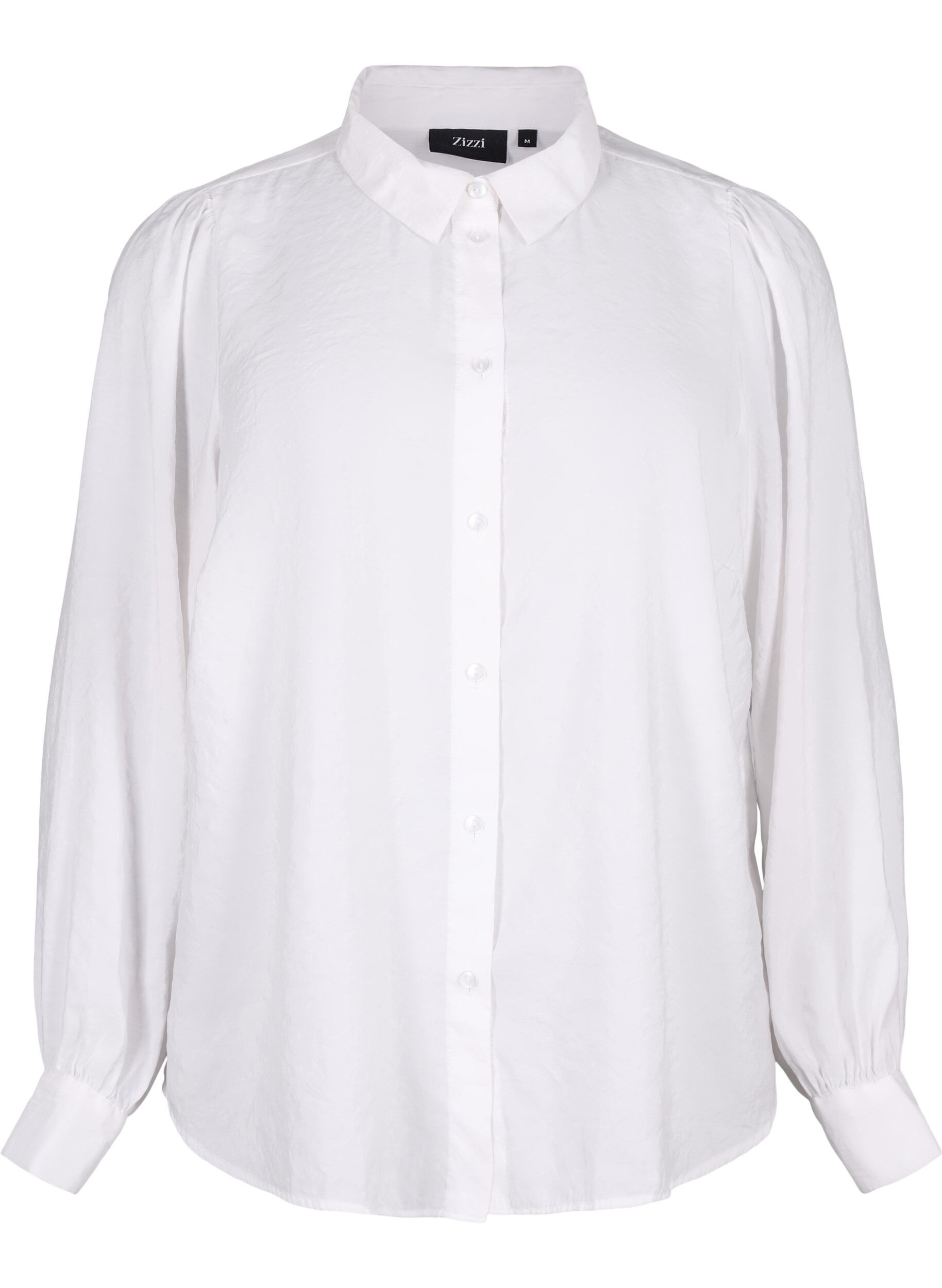 Zizzi Shirt met lange mouwen van Tencel &trade; Modal, Bright White, Packshot image number 0