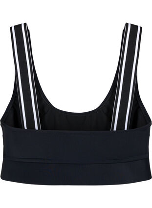 Bikini top met gestreepte schouderbandjes, Black, Packshot image number 1