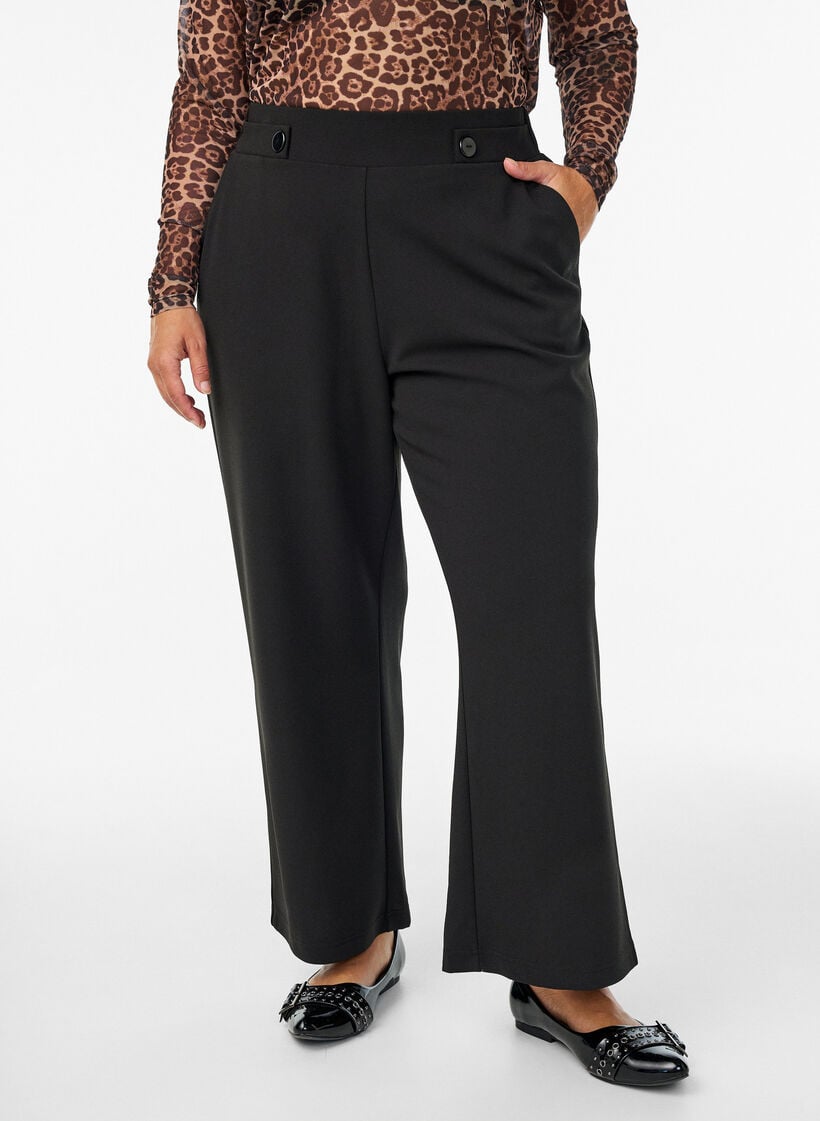 Losse broek met zakken, Zwart, Model image number 2