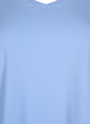 Basic t-shirt in effen kleur met katoen, Serenity, Packshot image number 2
