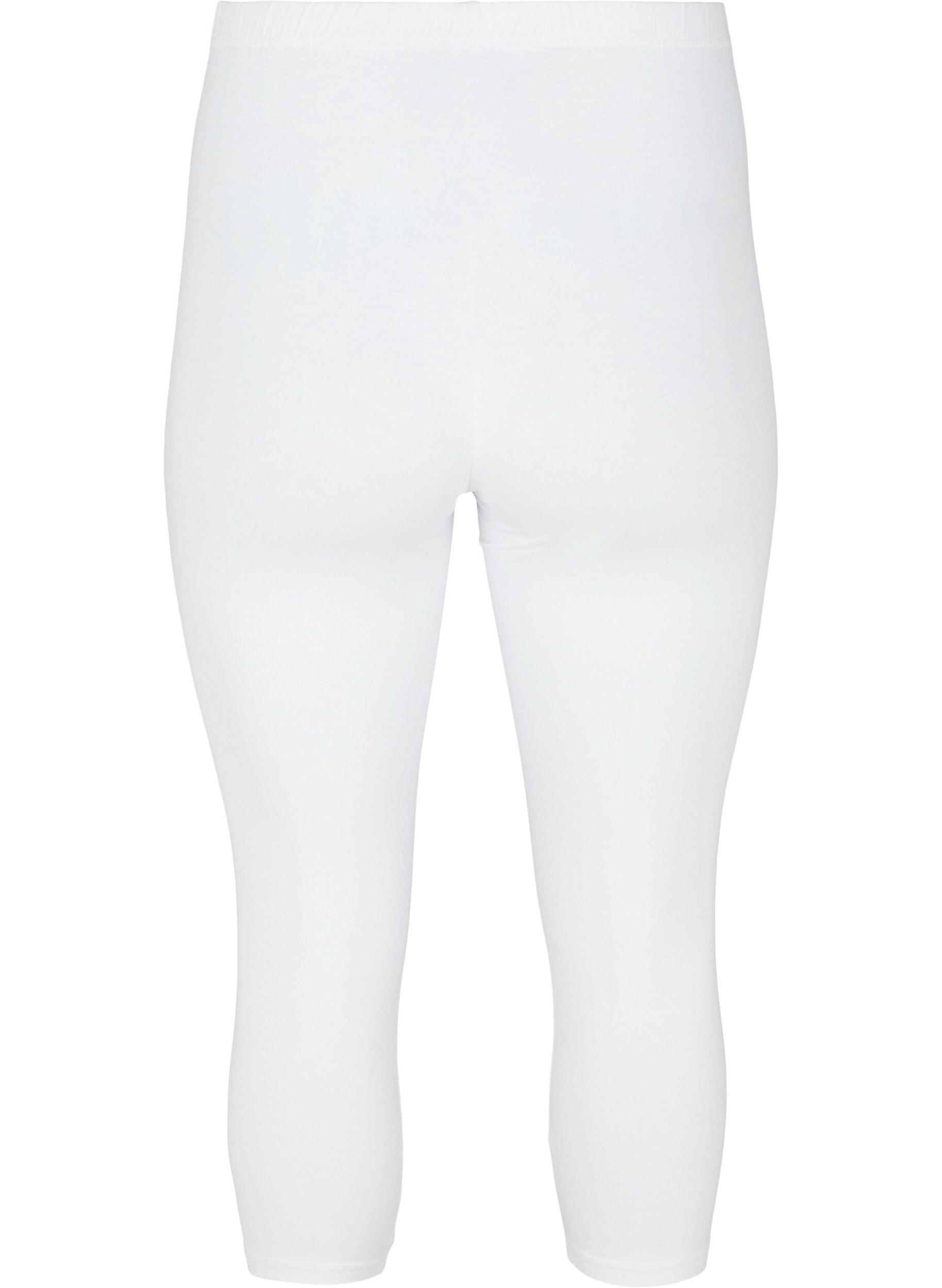 Zizzi Basic 3/4 legging, Bright White, Packshot image number 1