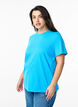 Basic katoenen T-shirt met ronde hals, Blauw, Model image number 0