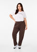 Broek met rechte pasvorm, Bruin, Model image number 0