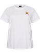 T-shirt van biologisch katoen met teddybeermotief, Wit, Packshot image number 0
