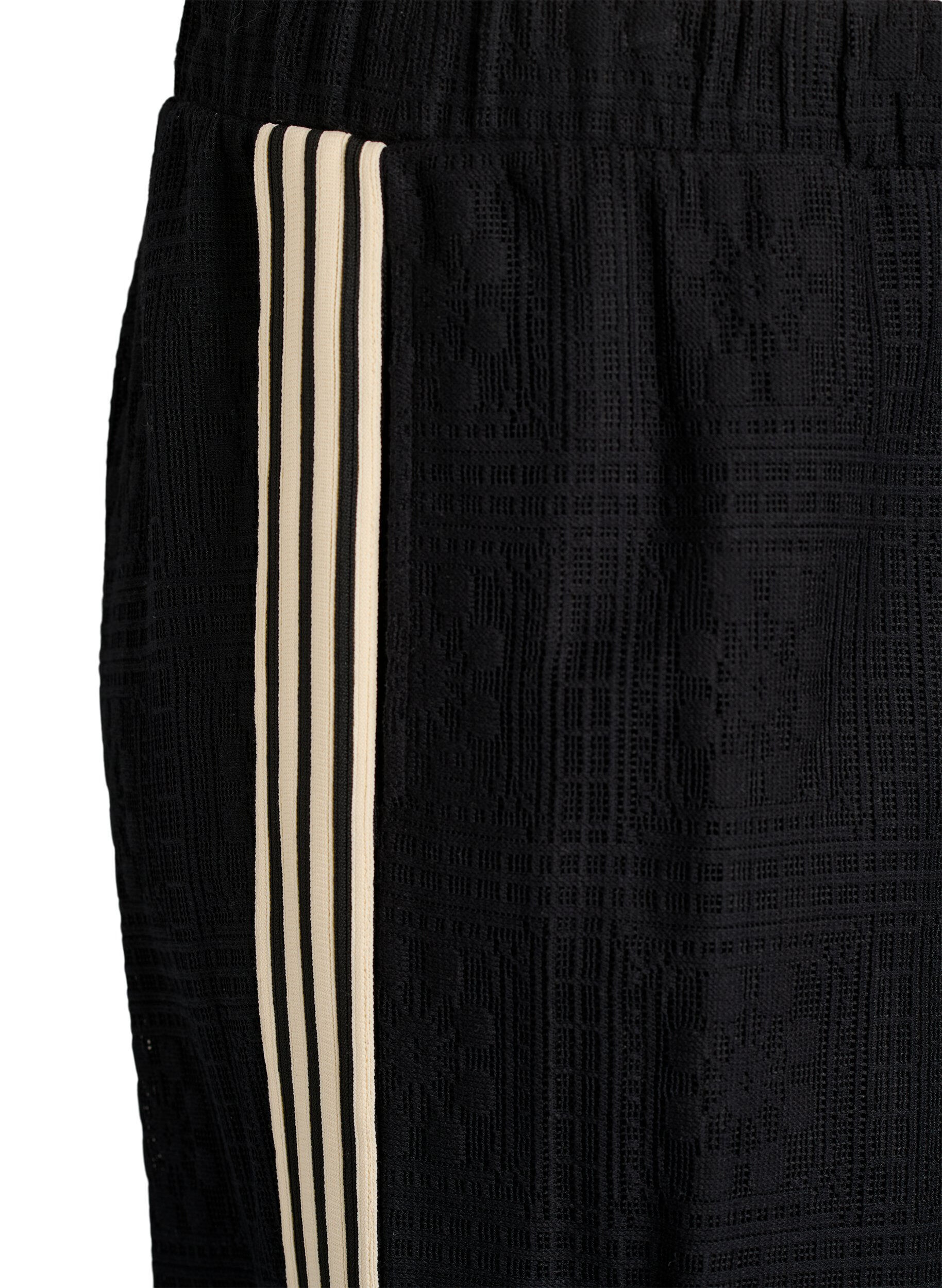Zizzi Wijde kanten broek met contrasterende strepen, Zwart, Packshot image number 2