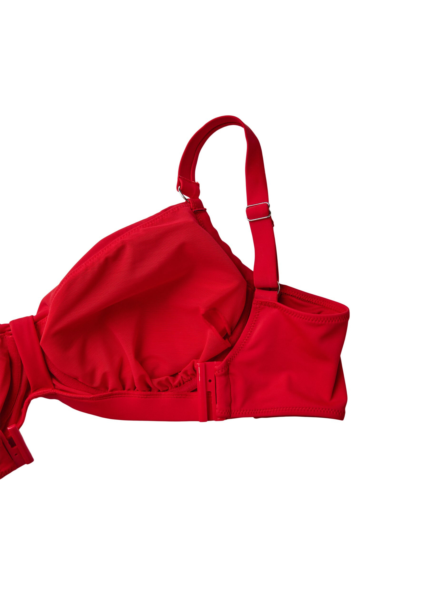 Zizzi Bikini-bh met beugel en drapering, Rood, Packshot image number 3