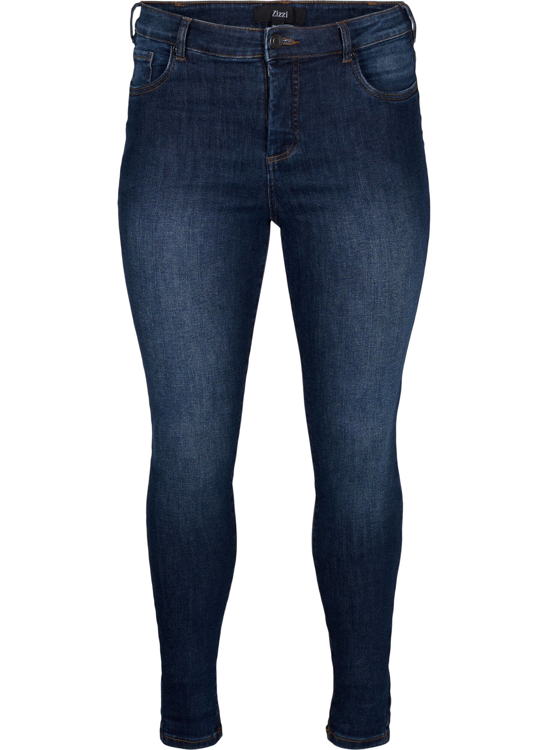 Zizzi Super smalle jeans met hoge taille, Dark Blue, Packshot image number 0
