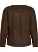 Gebreid vest met asymmetrische sluiting, Bruin, Packshot image number 1