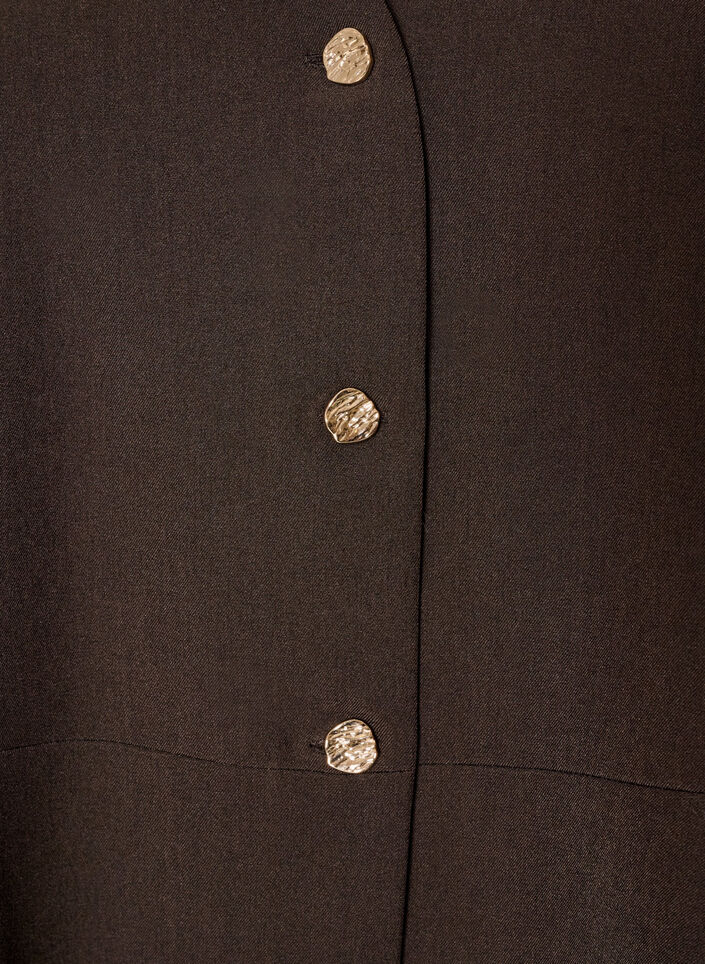 Gilet met krijtstreep en peplum, Bruin, Packshot image number 2