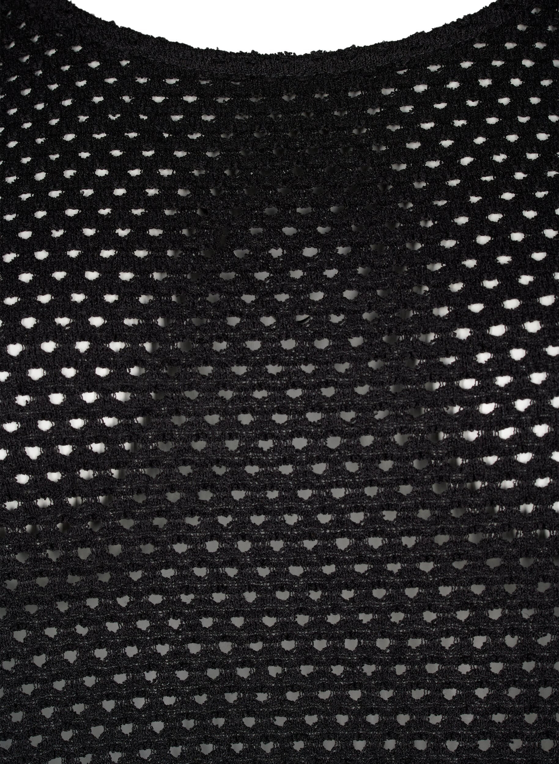 Zizzi Kanten jurk met 3/4 mouwen, Black, Packshot image number 2