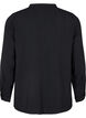 Blouse met lange mouwen en V-hals, Black, Packshot image number 1